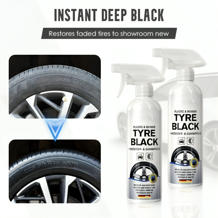 Plastic & Rubber Tyre Black Spray | Instantly Gives Shine | BUY 1 GET 1 FREE